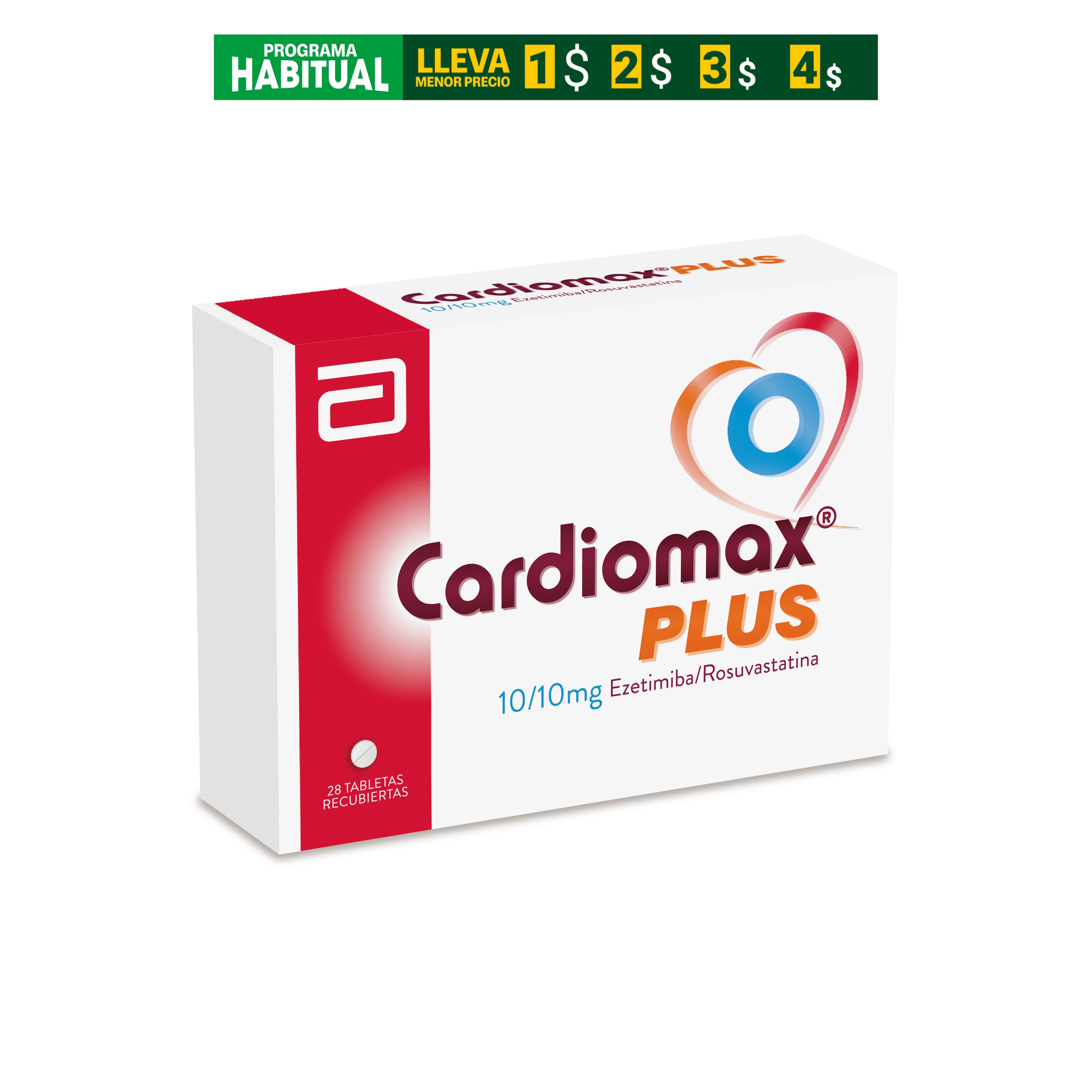 Cardiomax Plus (10+10)Mg Caja X 28 Tabletas Recubiertas