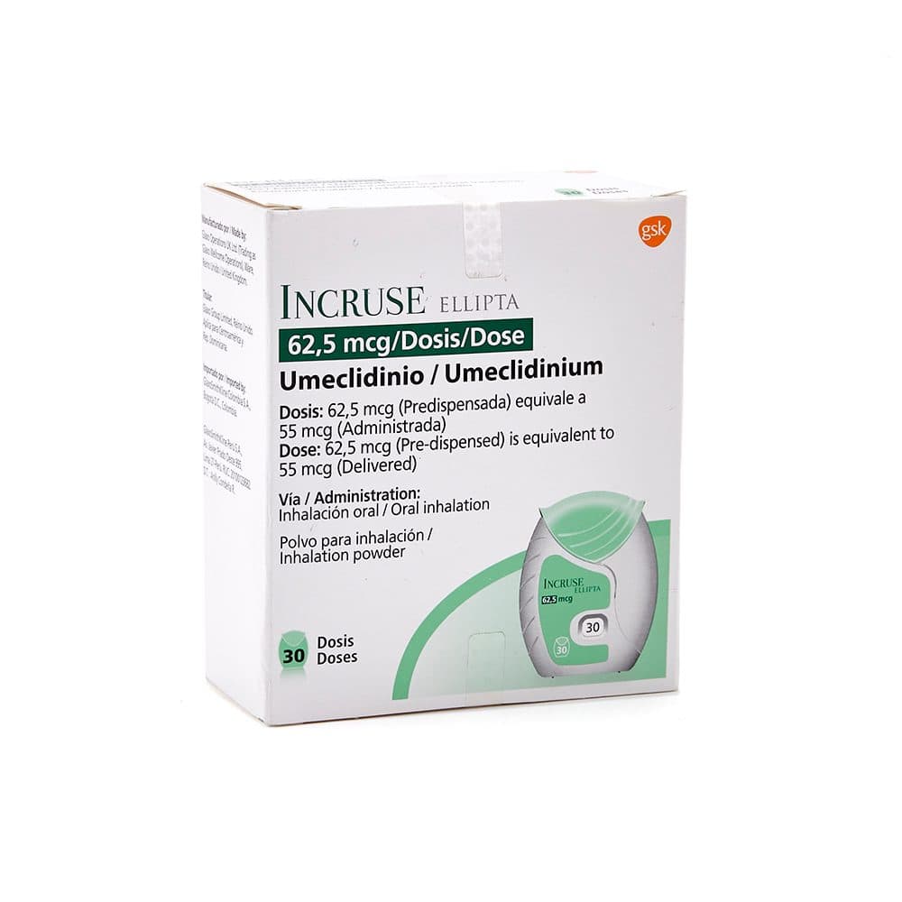 Incruse Ellipta 62.5Mcg/Dosis Polv Inh Oral Frasco X 30Dosis