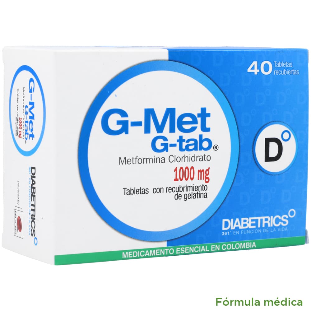 G-Met G-Tab Tabletas Recubiertas 1000Mg Caja X 40