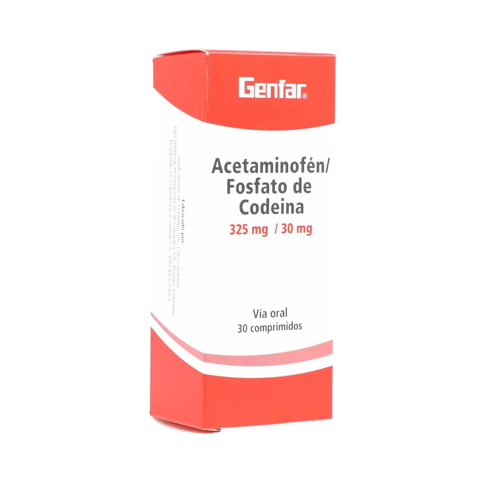 Acetaminofén/Fosfato De Codeina325Mg + 30 Mg Caja X 30 Tabletas