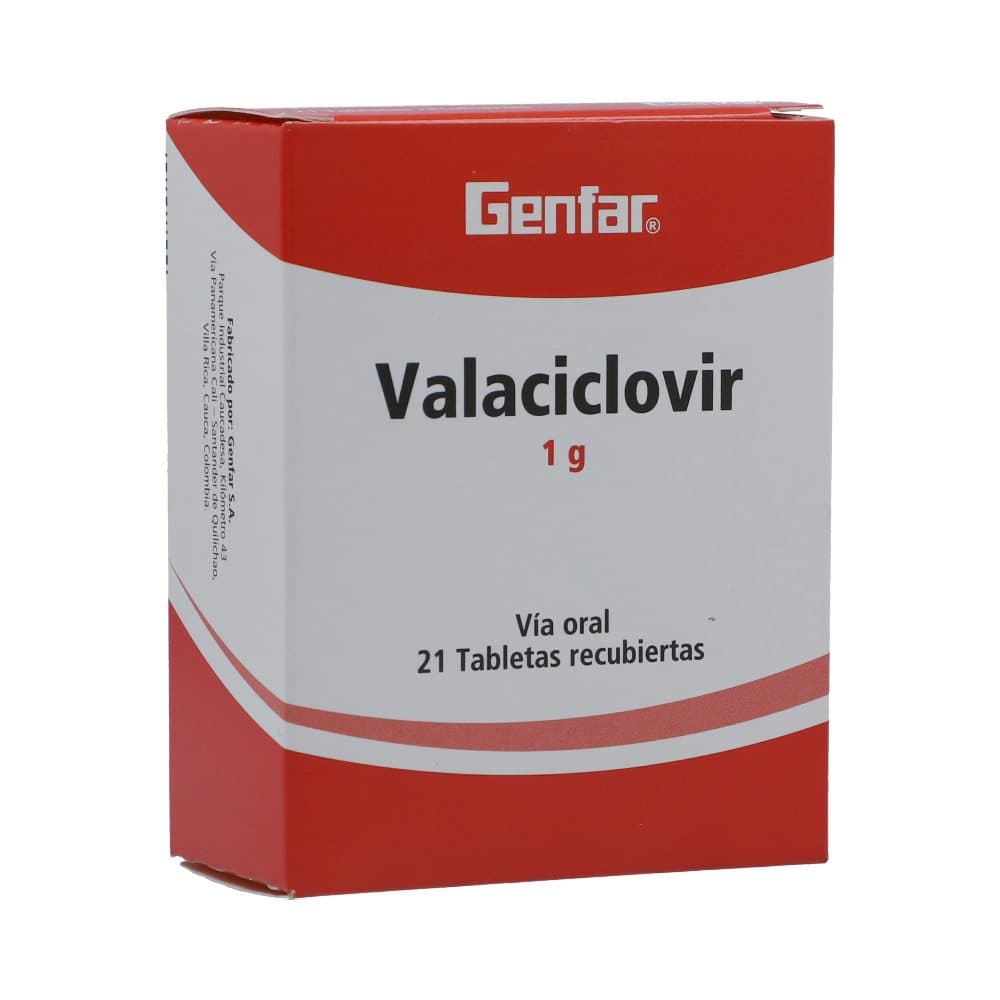 Valaciclovir Genfar 1Gr Caja X 21 Tabletas Recubiertas