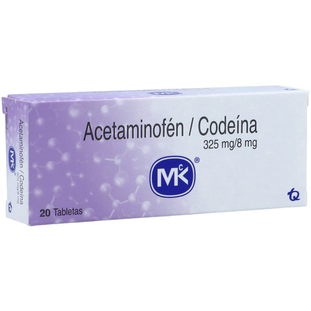 Acetaminofén/Codeina Mk (325/8)Mg Caja X 20 Tabletas