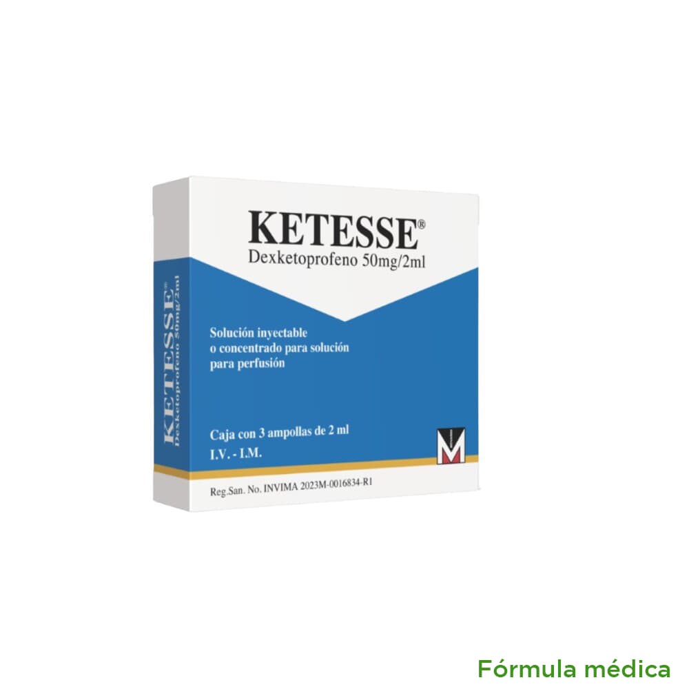 Ketesse 50Mg/2Ml(25Mg/Ml) Solucion Inyectable Cajax 3Ampolletas