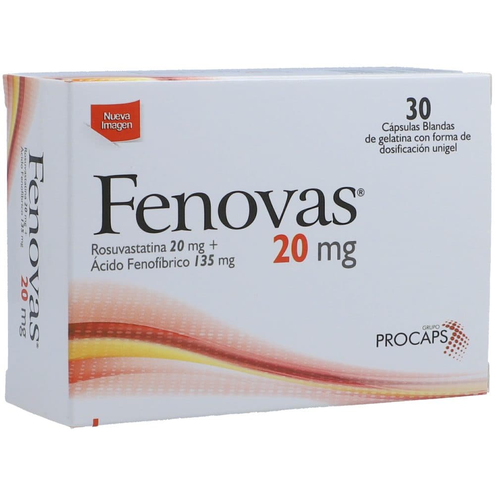 Fenovas Cápsulas Blandas 20 Mg +135 Mg Caja X 30