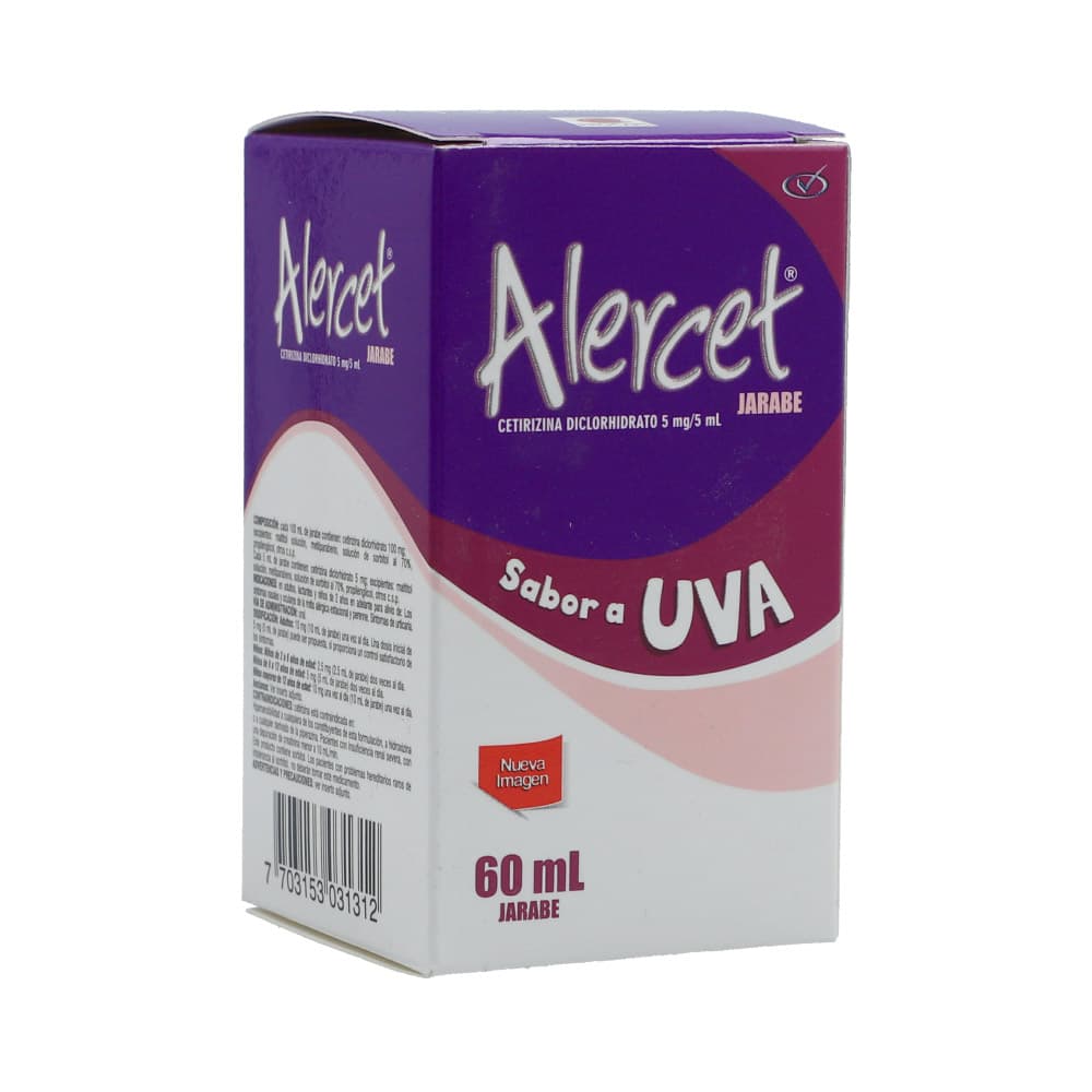 Alercet Jarabe Sabor A Uva Frasco X 60 Ml