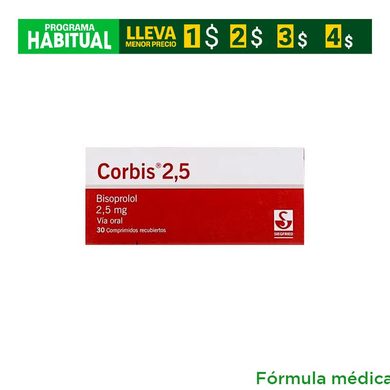 Corbis 2.5Mg Tabletas Recubierta Caja X 30