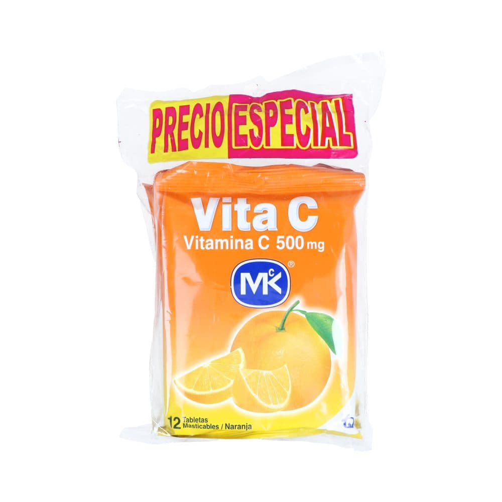 Promo Precio Especial Vita C 500Mg Tabletas Masticables Naranja 2 Bolsas X 12 Tabletas C/U