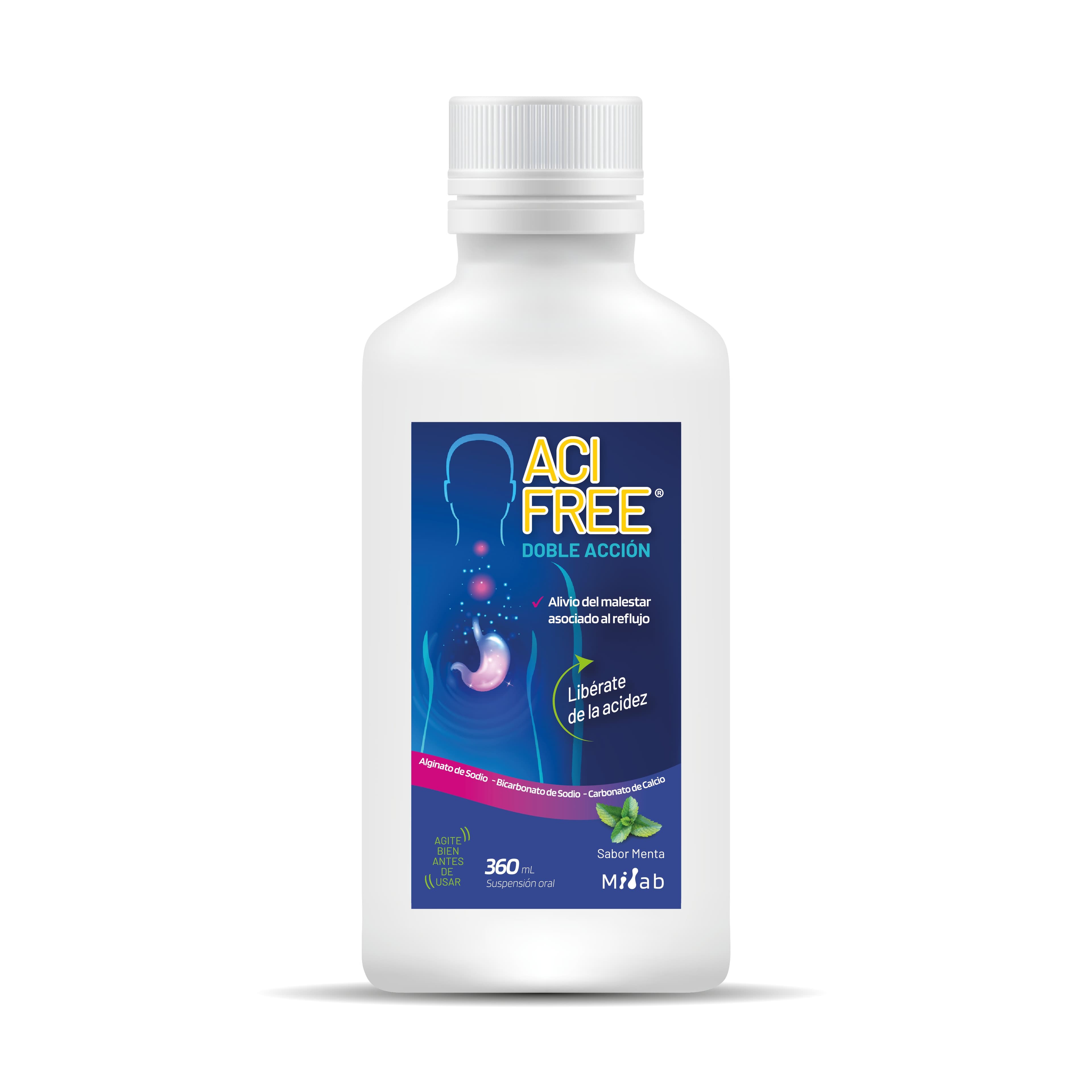 Acifree Doble Acción Suspensión Oral Menta (325+500+213)Mg/10Ml Frasco X 360Ml