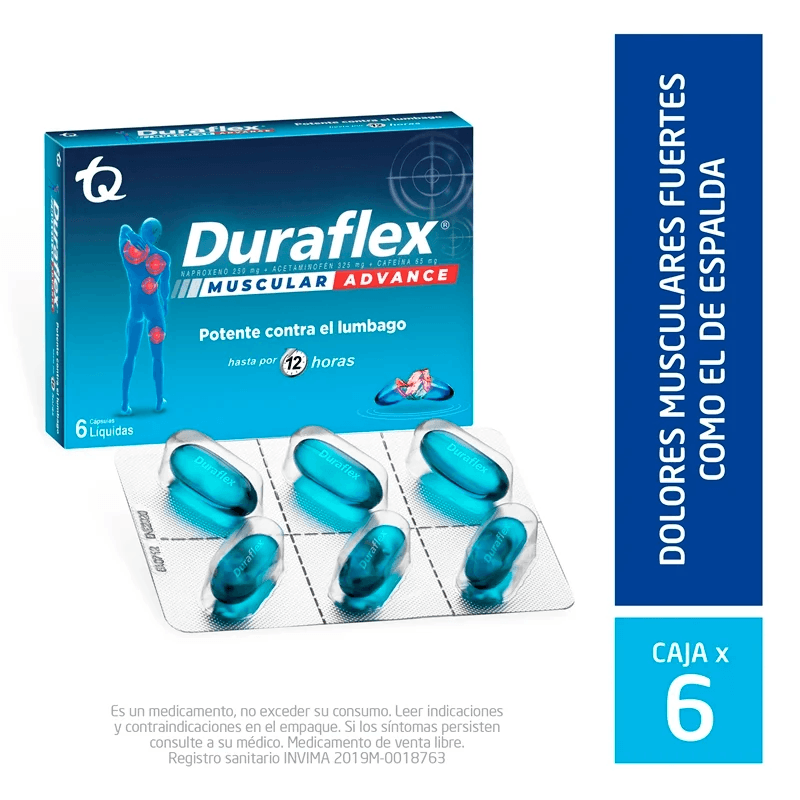 Durafex Forte Espalda (325+65+250)Mg Cápsulas Blandas Caja X 6