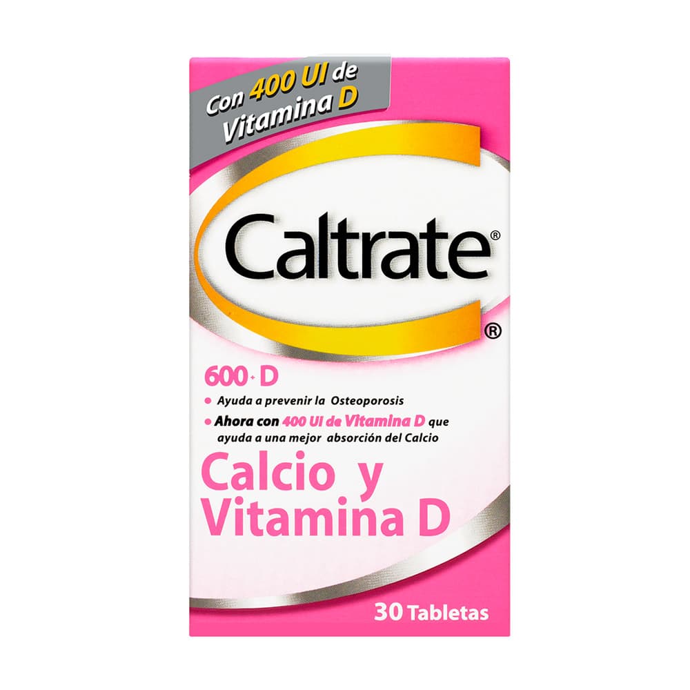 Caltrate 600 +D Frasco X 30 Tabletas Recubiertas