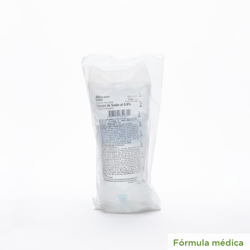 Suero Fisiológico 0.9% Solución Inyectable Baxter Bolsa X 1000Ml