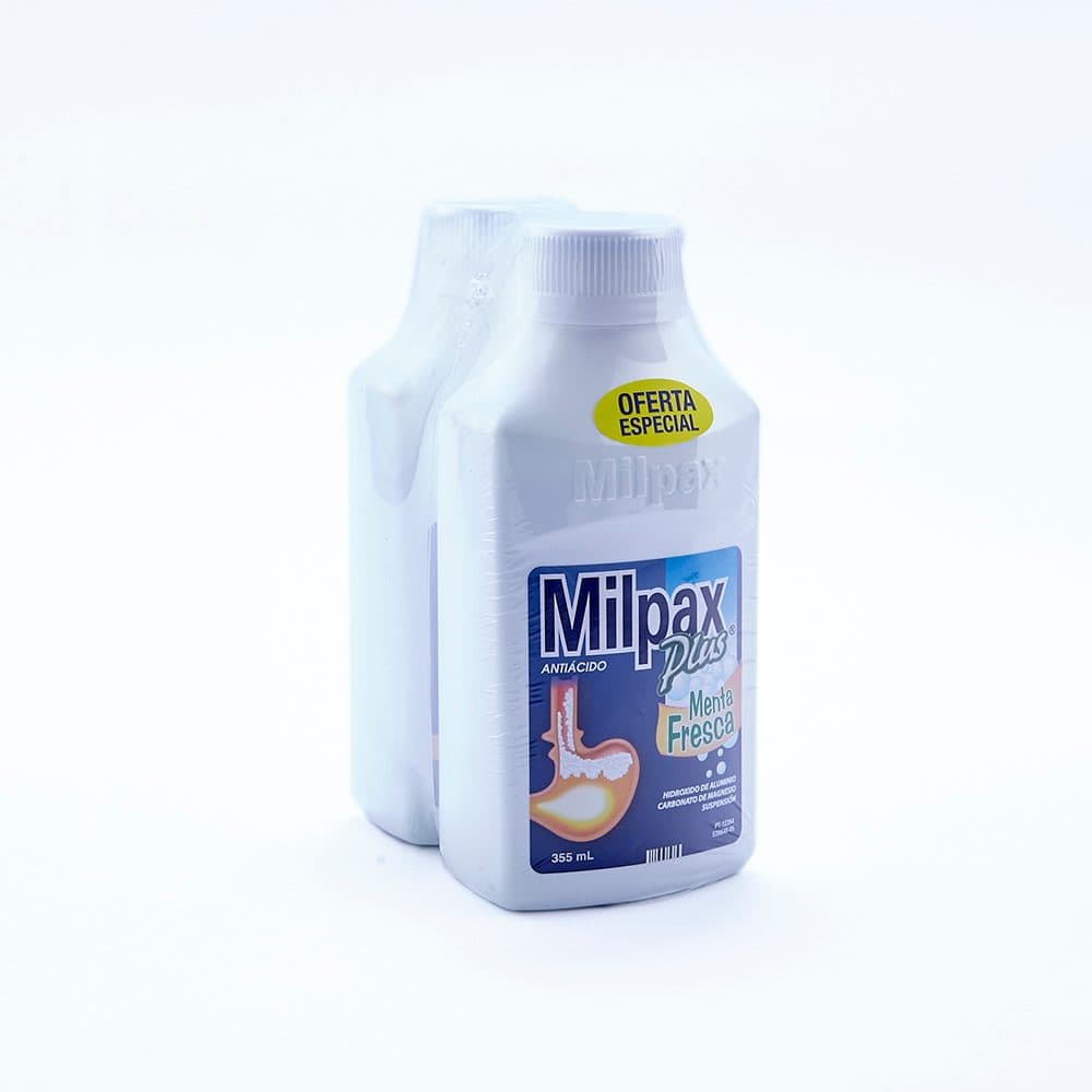 Promo Milpax Plus (31.5+119.5)Mg/5Ml(0.63+2.39)% Susp Oral Menta Fresca 2Frasco X 355Ml
