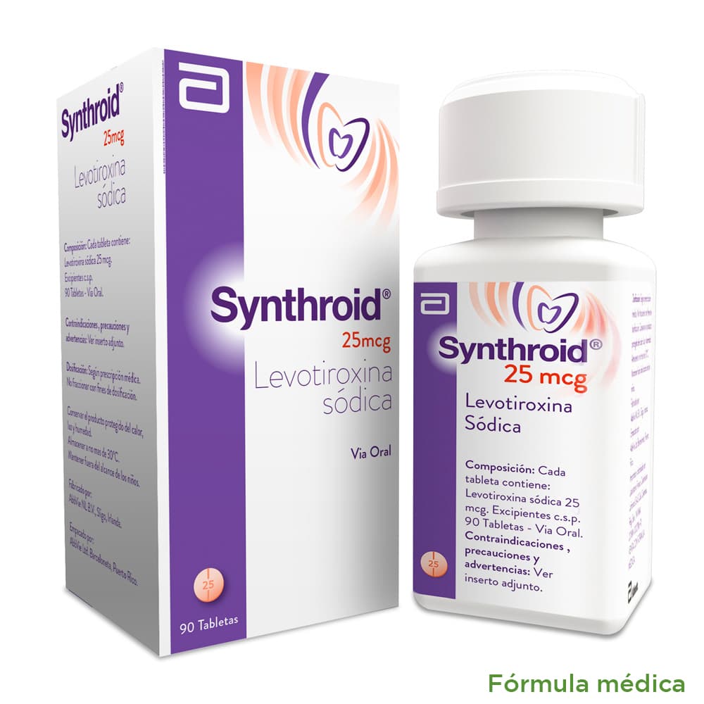 Synthroid Tabletas 25Mcg Frasco X 90