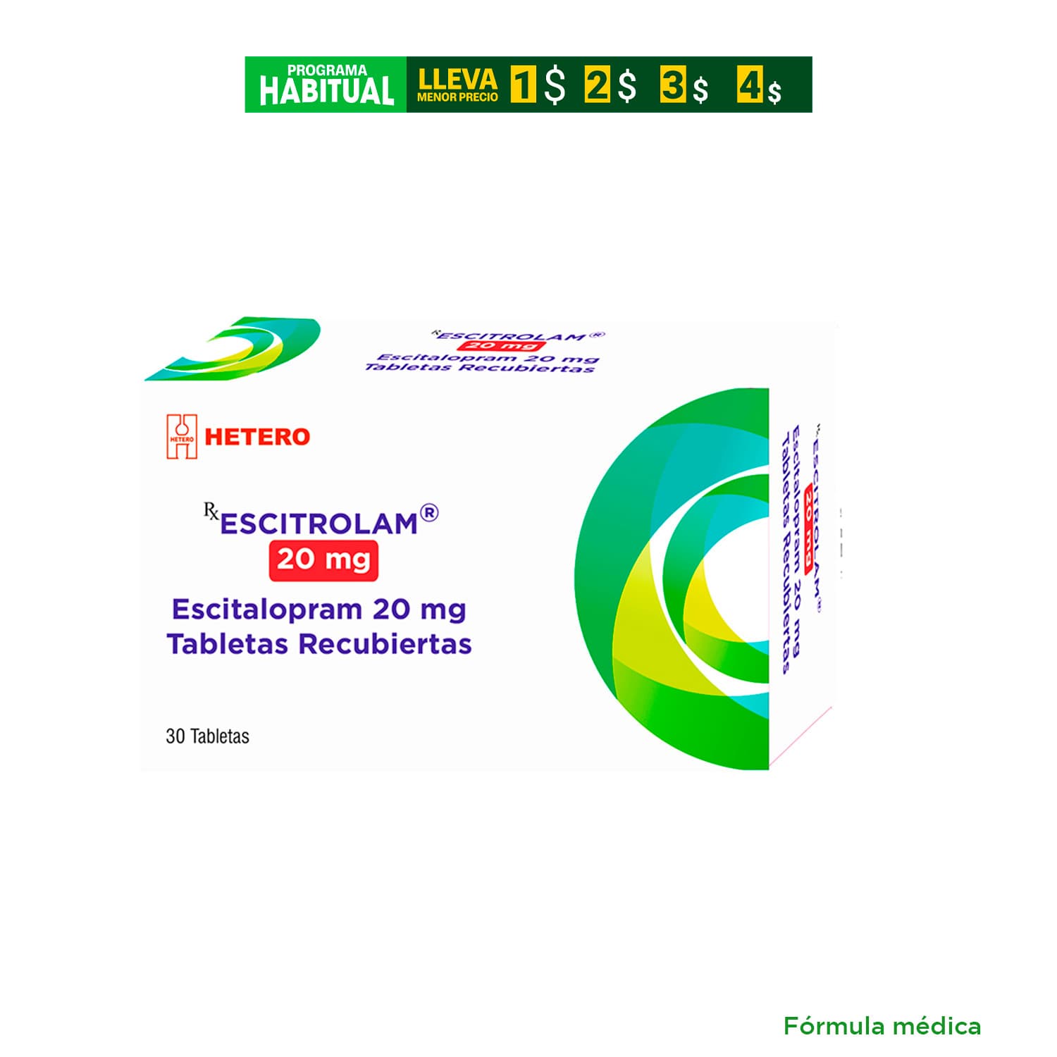 Escitrolam 20Mg Tableta Rec Caja X 30