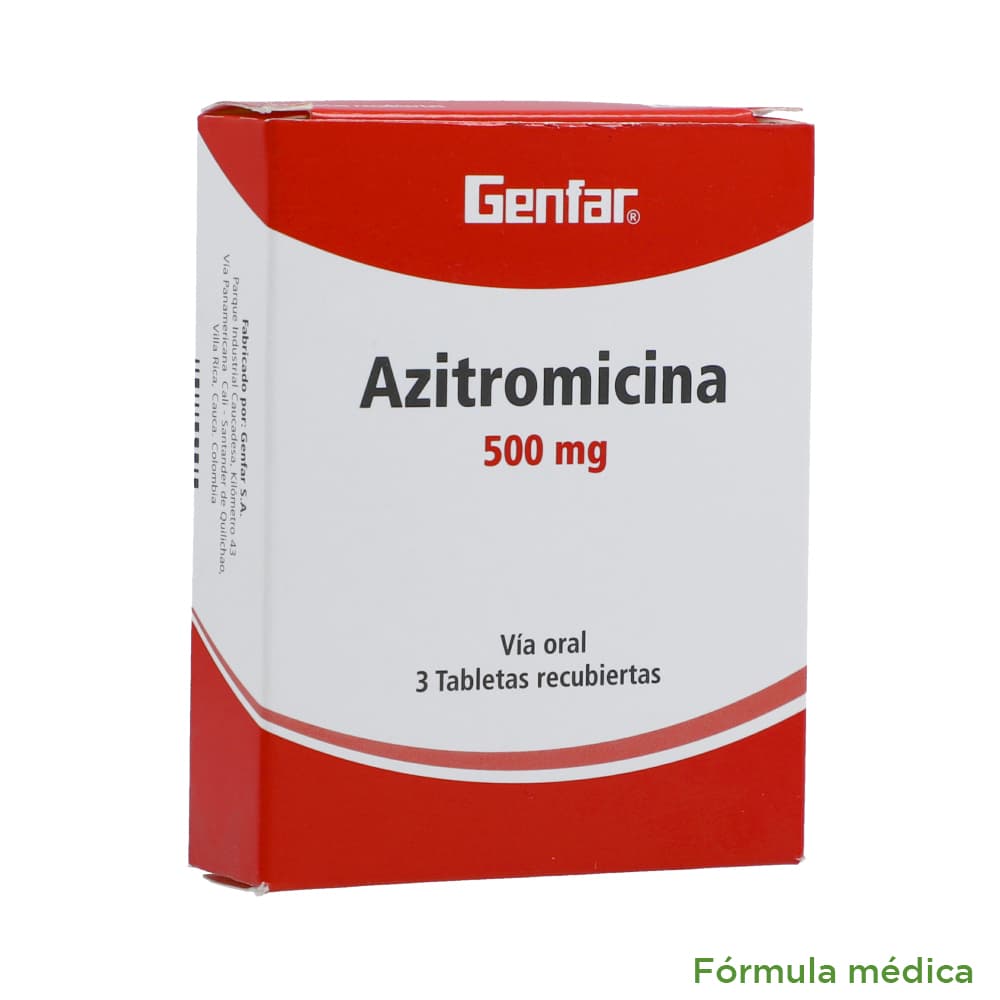 Azitromicina 500Mg Tableta Recubierta Caja X 3 Tabletas