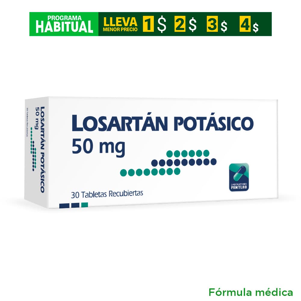 Losartan 50Mg Tabletas Recubiertas Caja X 30