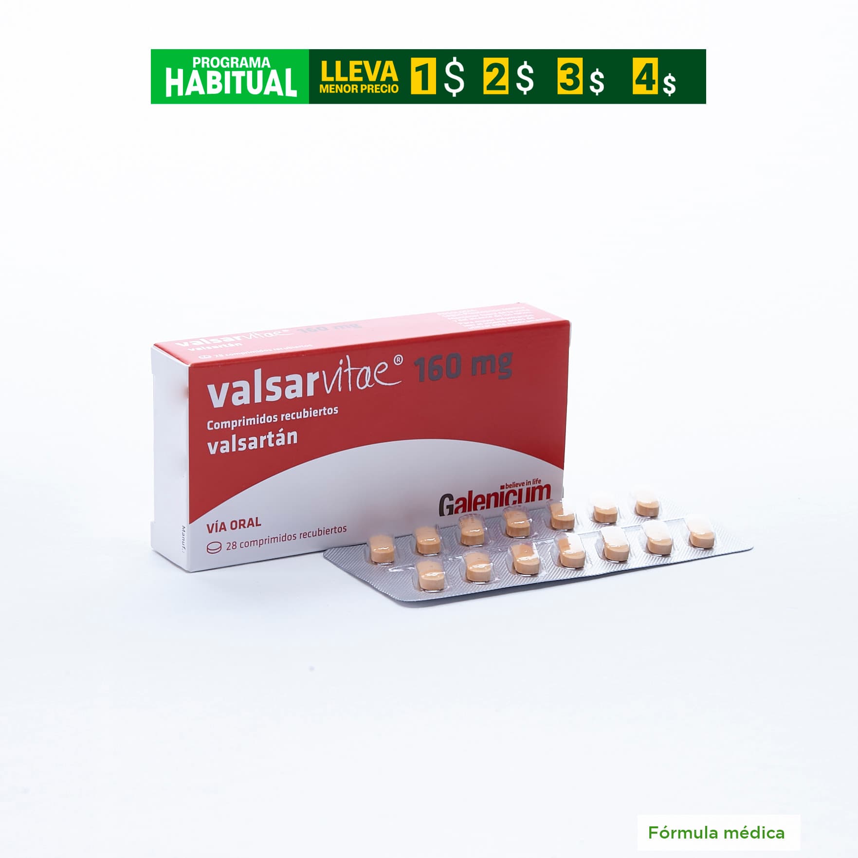 Valsarvitae Tabletas Recubiertas 160Mg Caja X 28