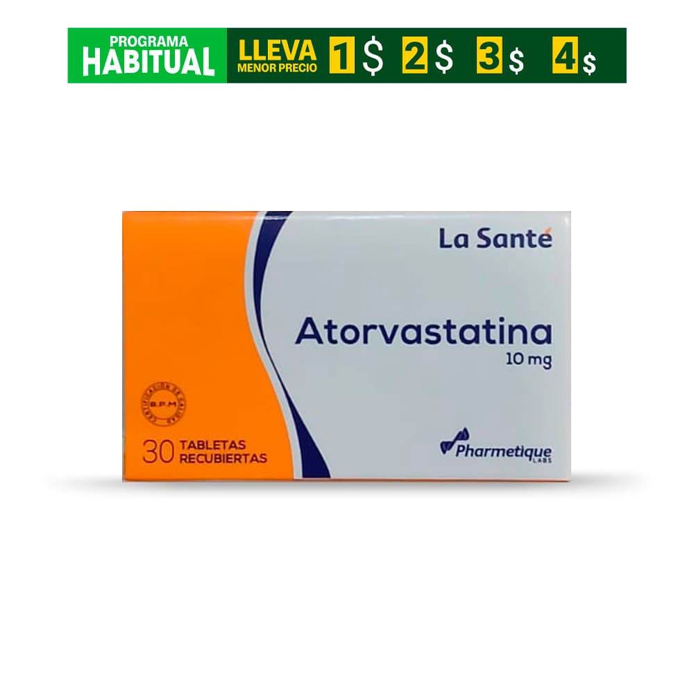 Atorvastatina 10Mg Tab Rec Caj X 30 La Sante