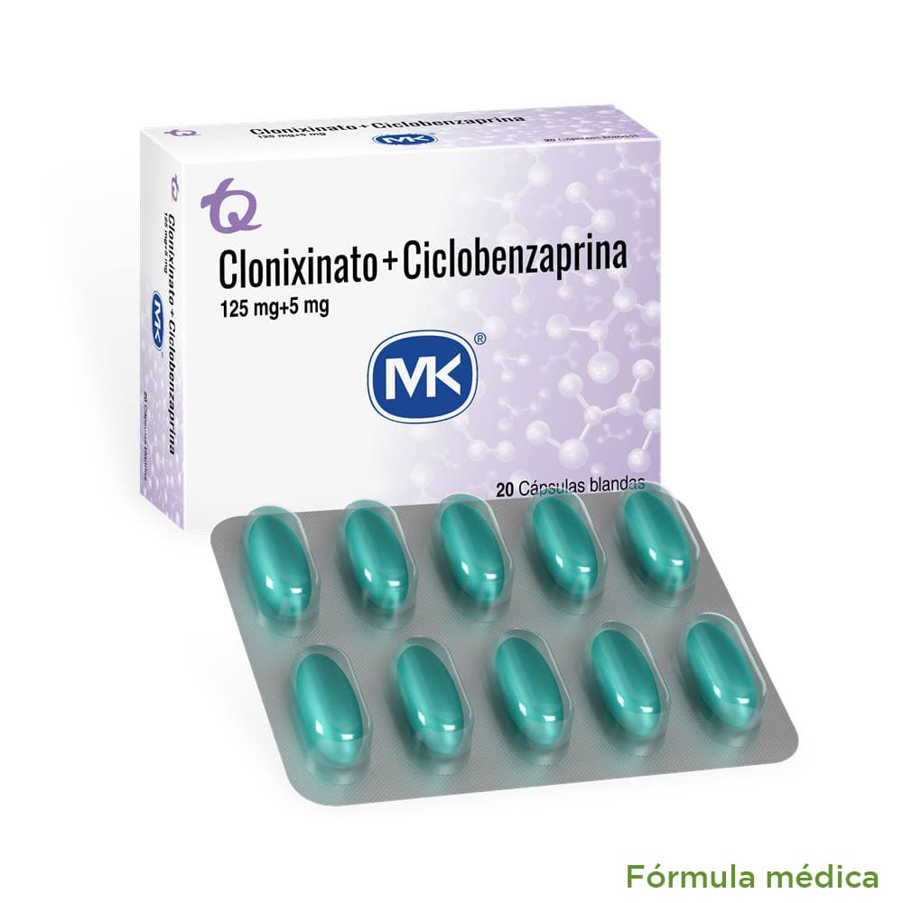 Ciclobenzaprina+Clonixinato (5+125)Mg Capsulas Blandas Caja X 20 Mk