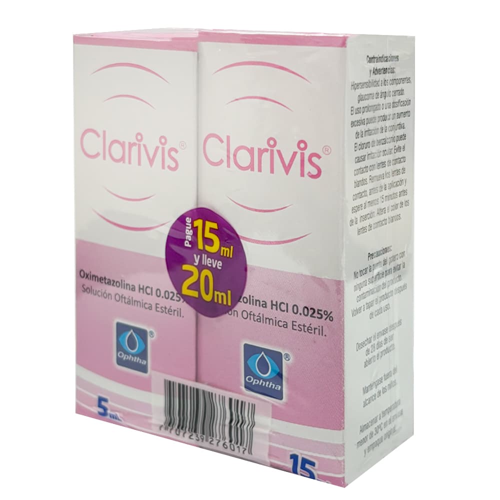 Promo Clarivis 0.25Mg/Ml(0.025%) Sol Oft Paq X 1 Pague 15Ml Lleve 20Ml