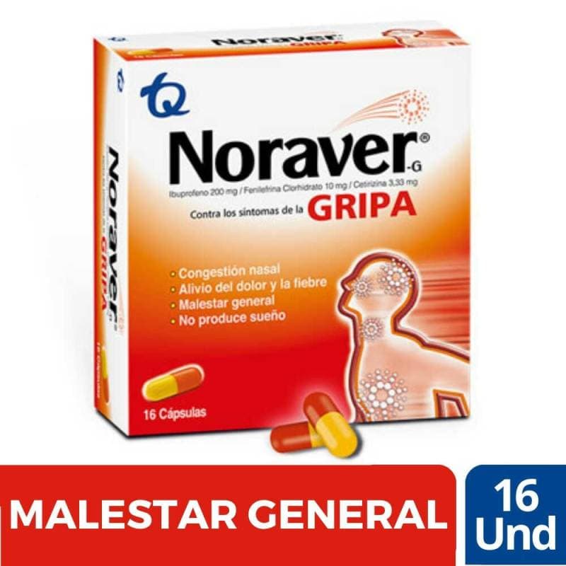 Noraver Gripa (3.33+10+200)Mg Capsulas Caja X 16