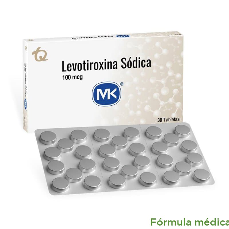 Levotiroxina Sódica MK 100 mcg en 30 Tabletas