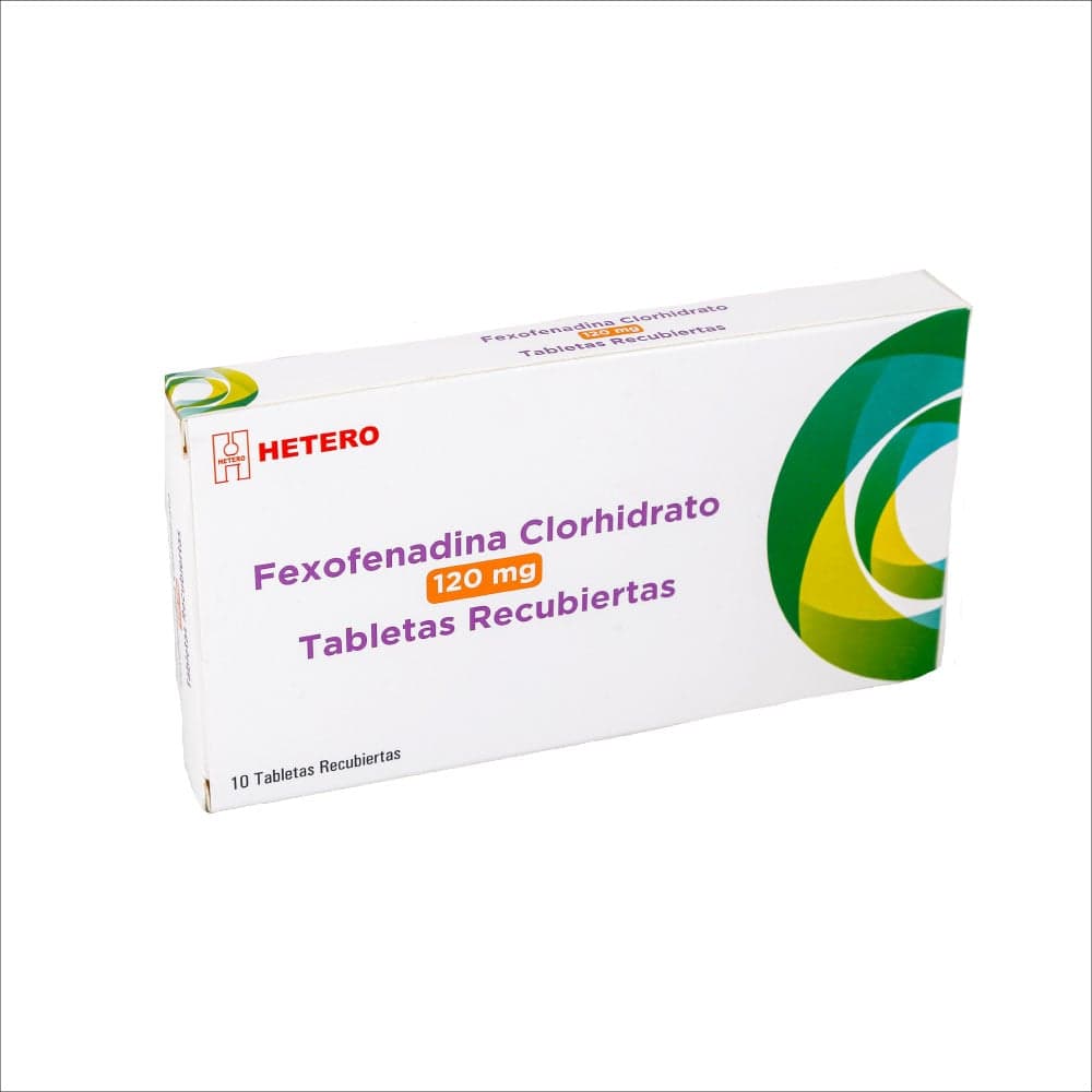 Fexofenadina 120Mg Tabletas Recubiertas Caja X 10 Hetero