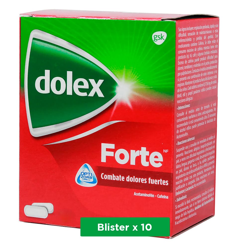 Dolex Forte Nf (500+65)Mg Tabletas Recubiertas Blister Por 10
