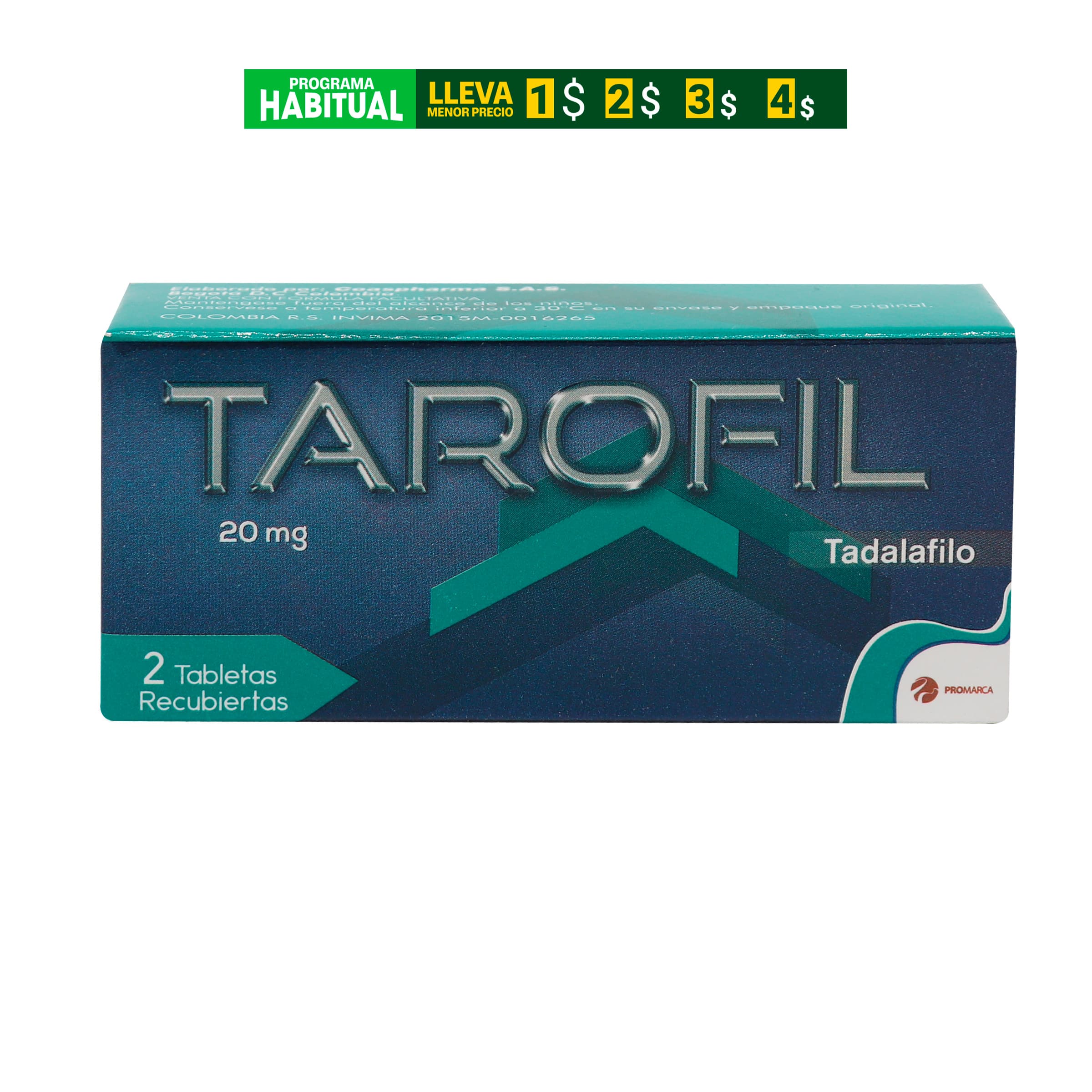 Tarofil 20Mg Tabletas Recubiertas Caja X 2