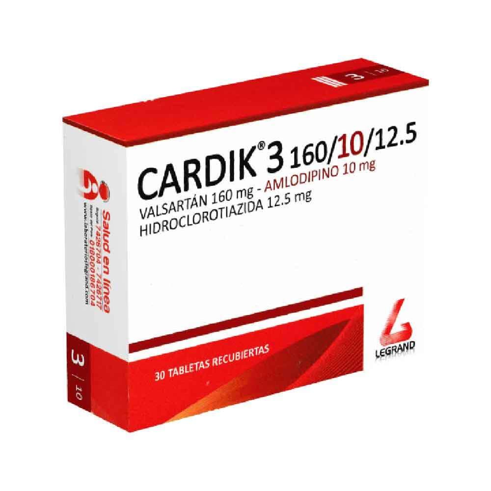 Cardik 3 (10+12.5+160)Mg Tableta Recubierta Caja Por 30
