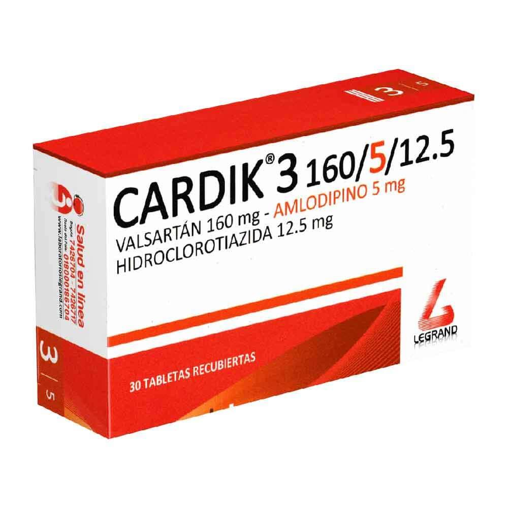 Cardik 3 (5+12.5+160)Mg Tableta Recubierta Caja Por 30