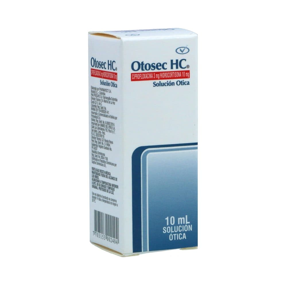 Otosec Hc Solución Otica 0.3%+0.1% Frasco X 10 Ml