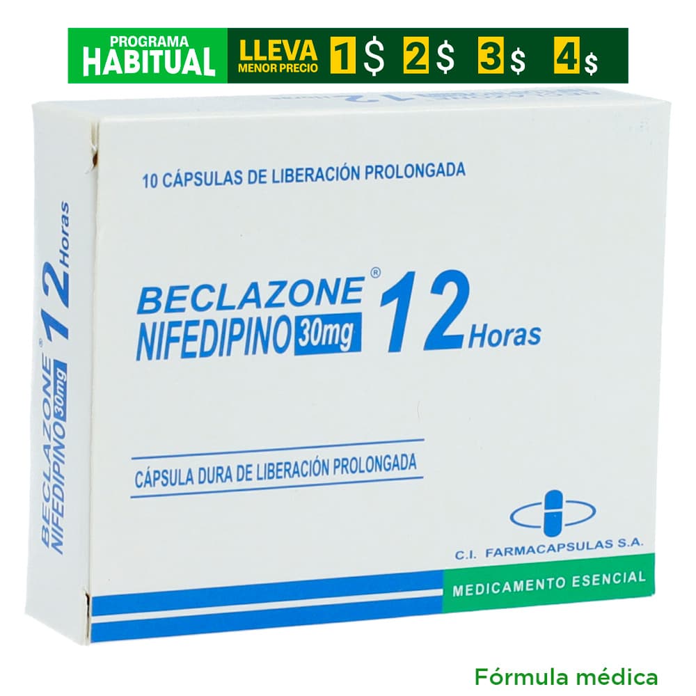 Beclazone 12 Horas 30 Mg Capsulas Liberación Prolongada Caja X 10