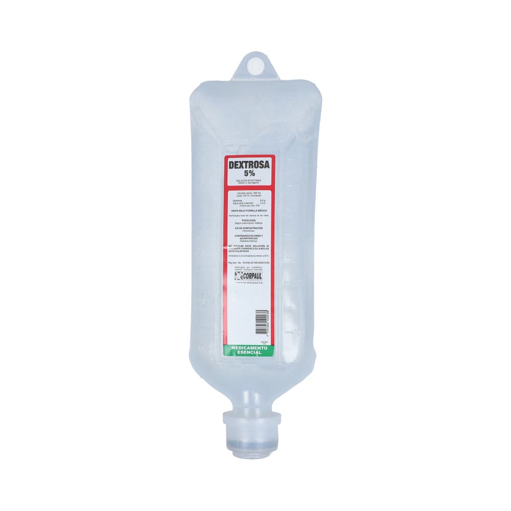 Dextrosa Al 5% Solución Inyectable Bolsa X 500Ml