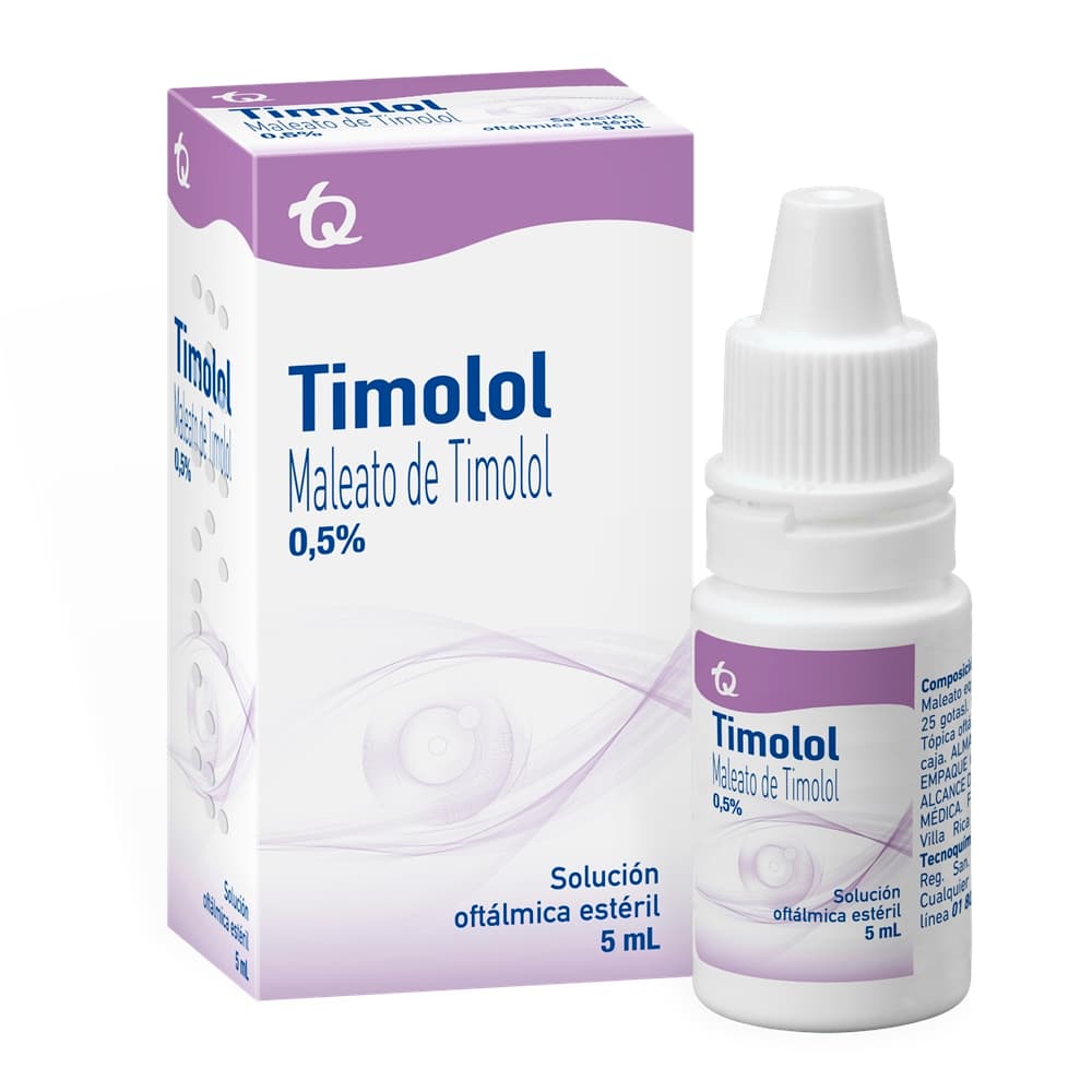 Timolol Solución Oftalmica Estéril 0.5% Frasco X 5Ml