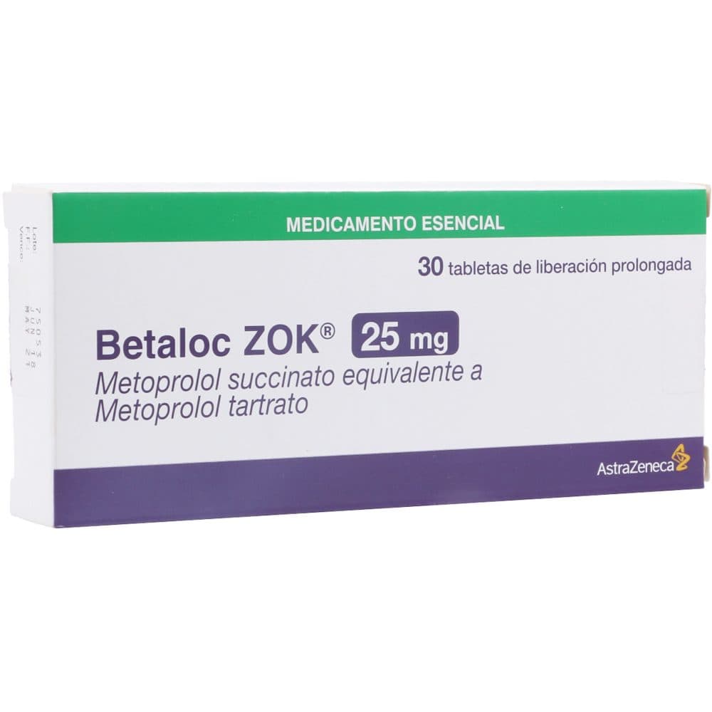 Betaloc Zok 25Mg Caja X 30 Tabletas Liberación Prolongada