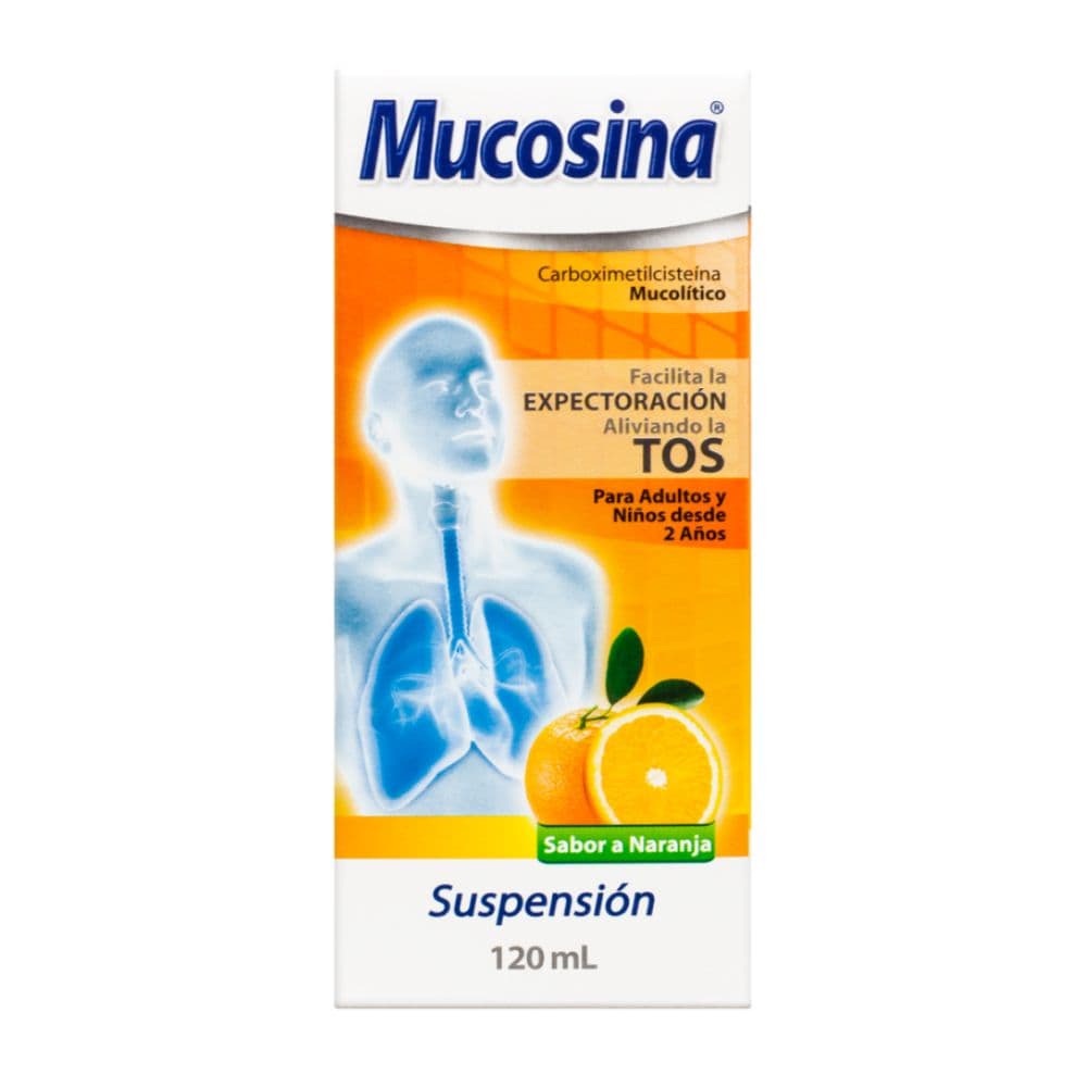 Mucosina Suspensión Sabor A Naranja 250Mg/Ml Frasco X 120 Ml