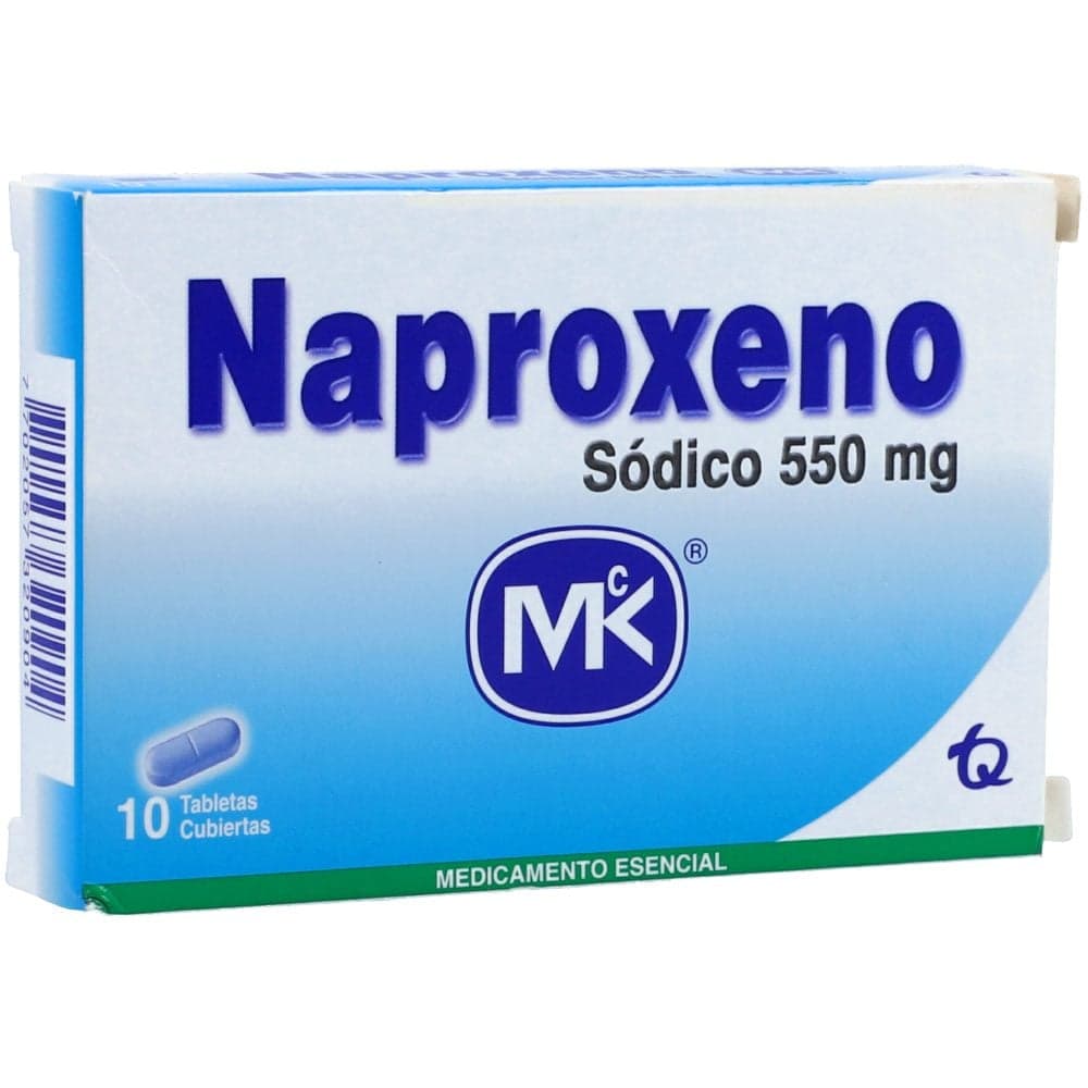 Naproxeno Sodico 550Mg Caja X 10 Tabletas Recubiertas