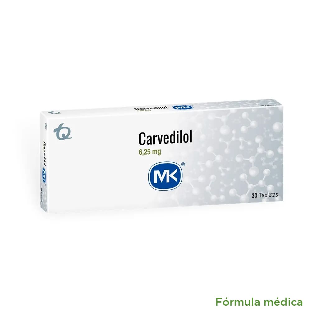 Carvedilol 6.25Mg Tableta Caja X 30 Mk