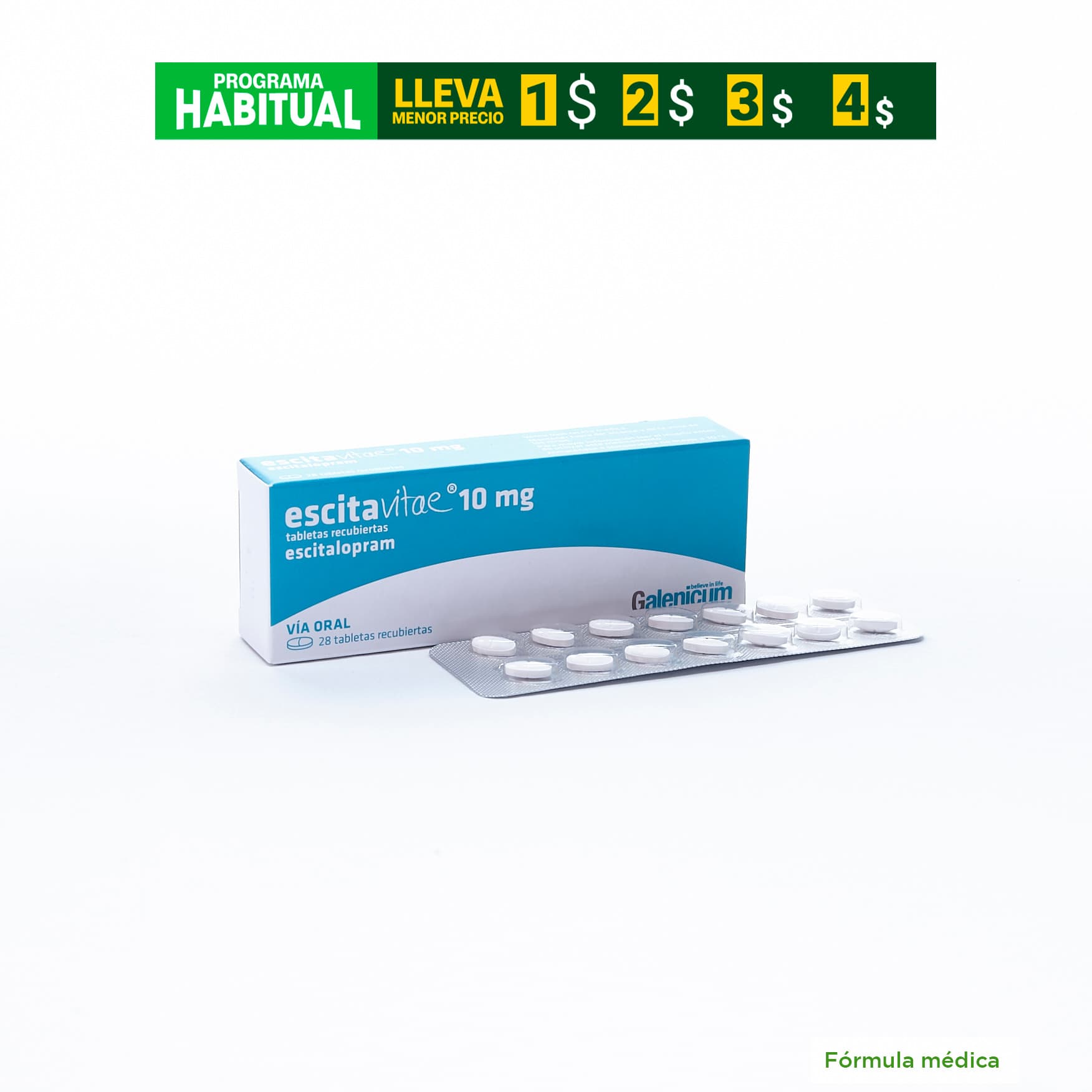 Escitavitae Tabletas Recubiertas 10Mg Caja X 28