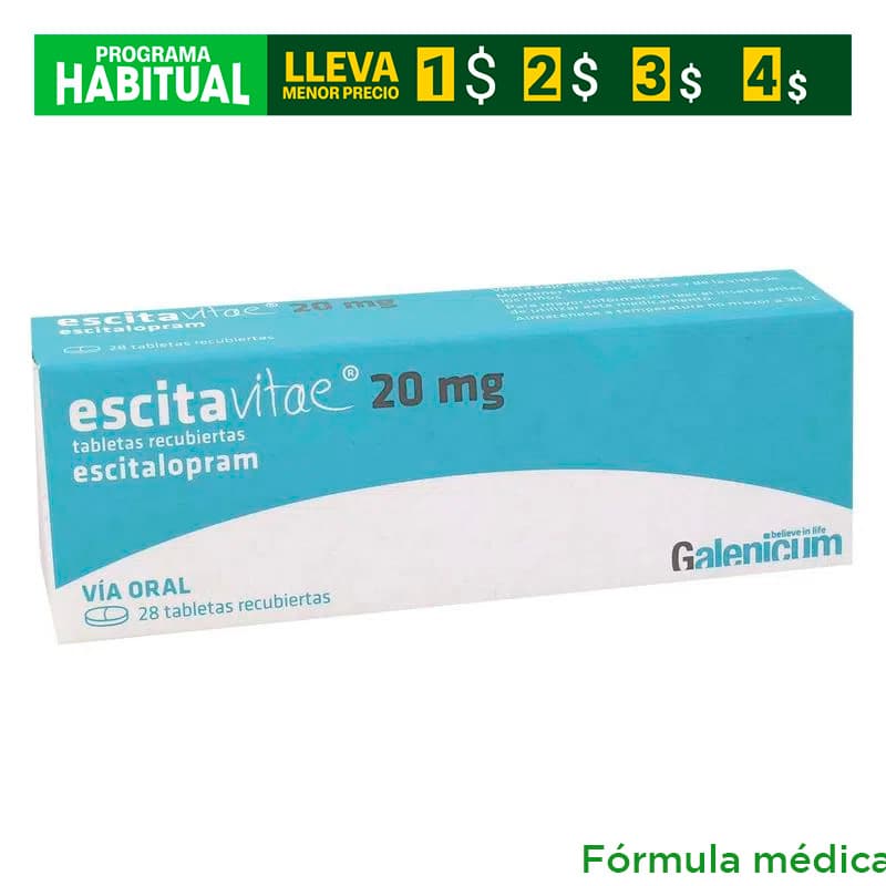Escitavitae 20Mg Tabletas Recubiertas Caja X 28