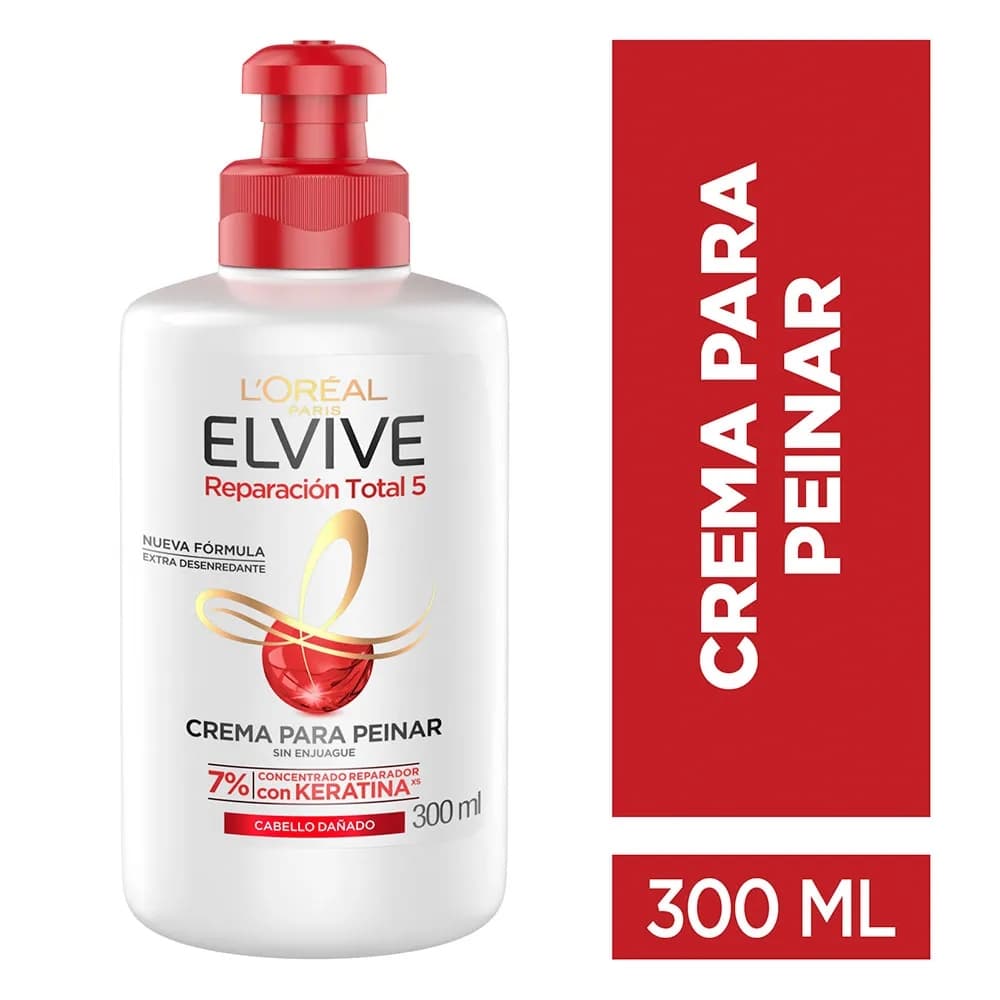 Crema Para Peinar L'Oreal Paris Elvive Reparación Total 5 300 Ml