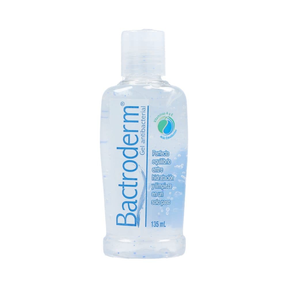 Gel Antibacterial Con Vitaminas A Y E Bactroderm Fco X 135 Ml Transparente