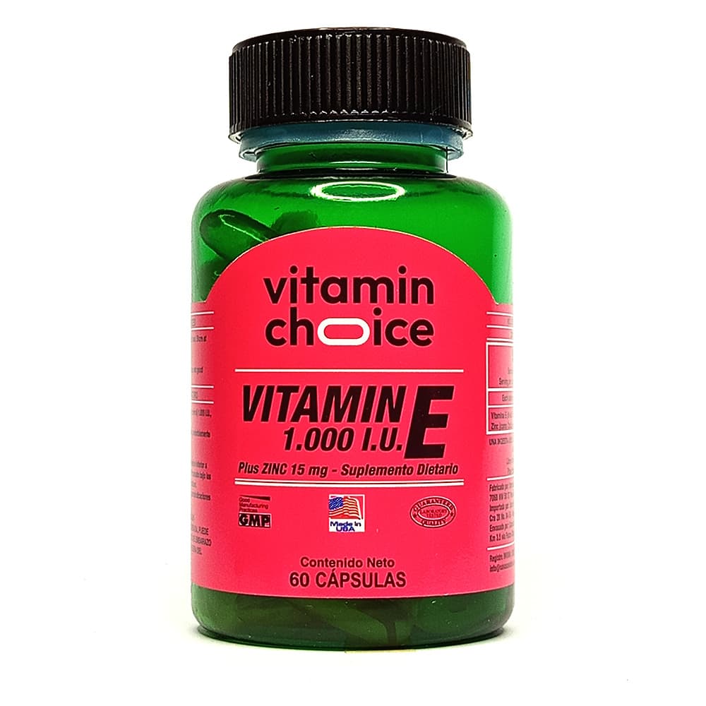 Suplemento Dietario Vitamin Choice Vitamina E + Plus Zinc 1000Ui Capsulas Blandas Frasco X 60
