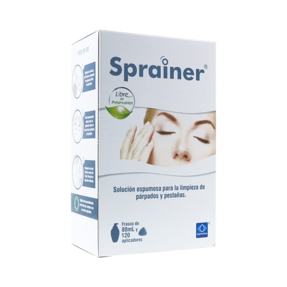 Sprainer Solución Espumosa Para Limpieza De Parpados Y Pestañas Frasco X 80Ml +120 Aplicadores