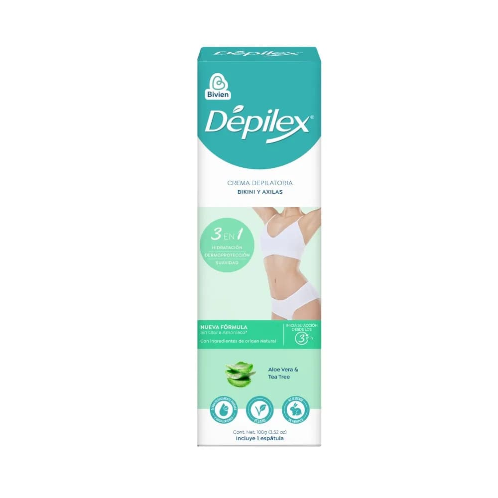 Crema Depilatoria Depilex 3 En 1 Bikini Y Axilas Incluye 1 Espatula Tubo 100Gr