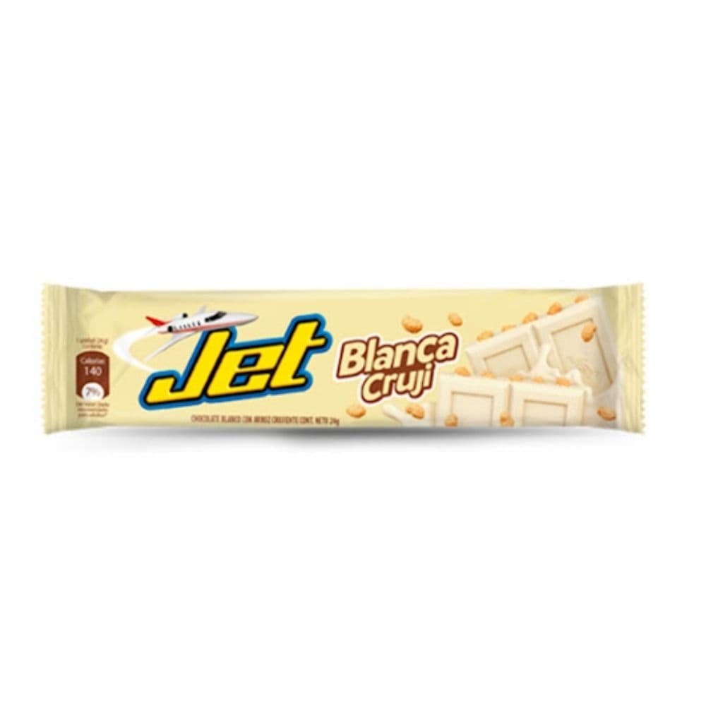 Chocolatina Blanca Jet Con Arroz Crujiente Barra X 24Gr