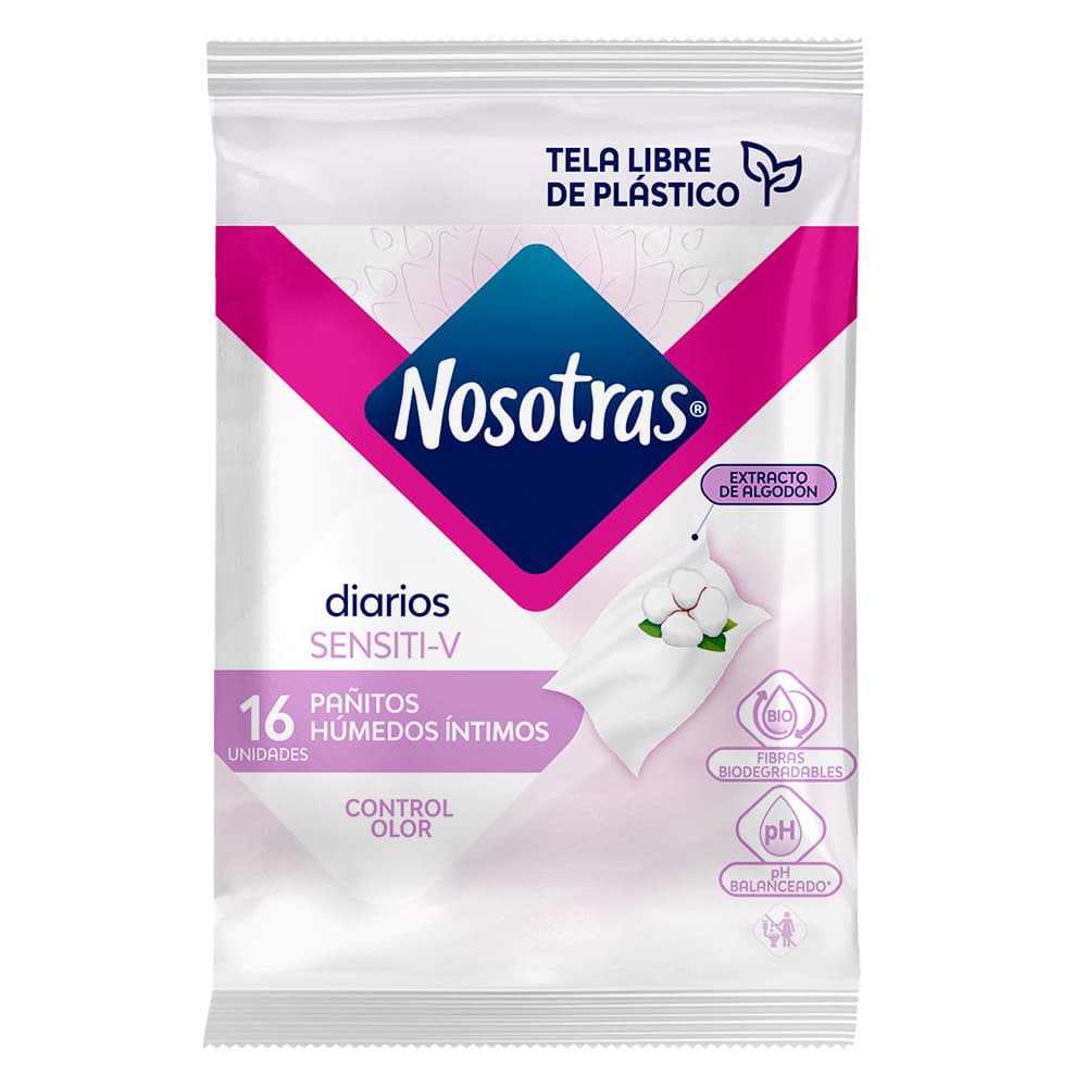 Pañitos Húmedos Íntimos Nosotras Paquete X 16 Sensiti-V
