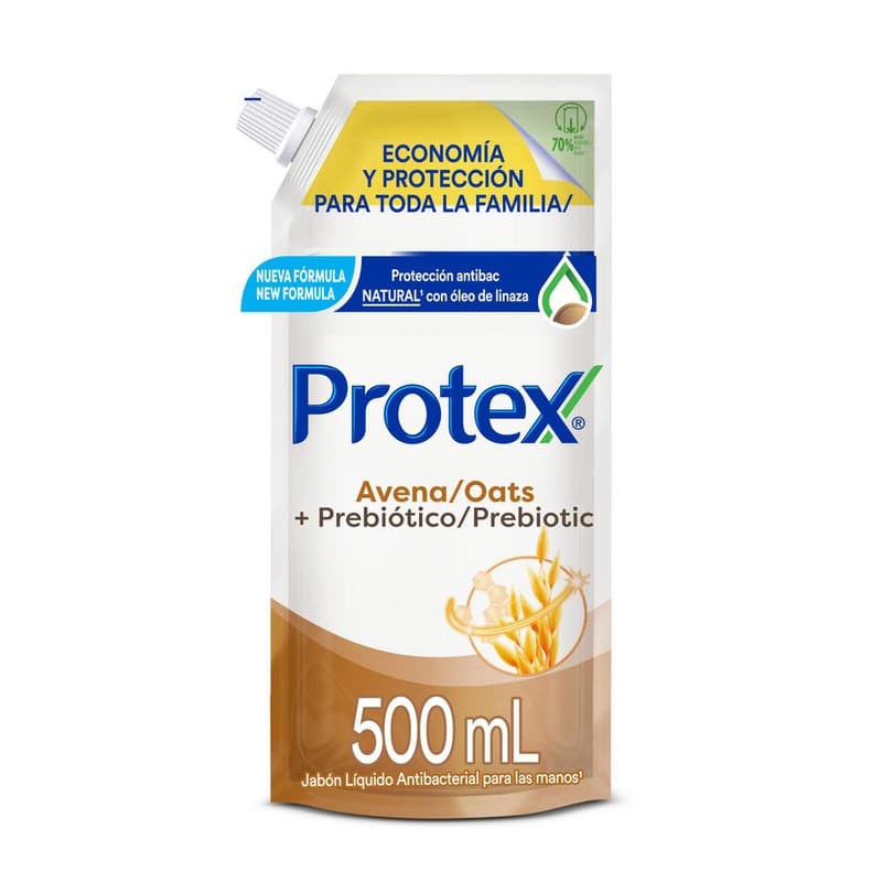 Jabón Líquido Antibacterial Para Manos Avena Bolsa X 500 Ml