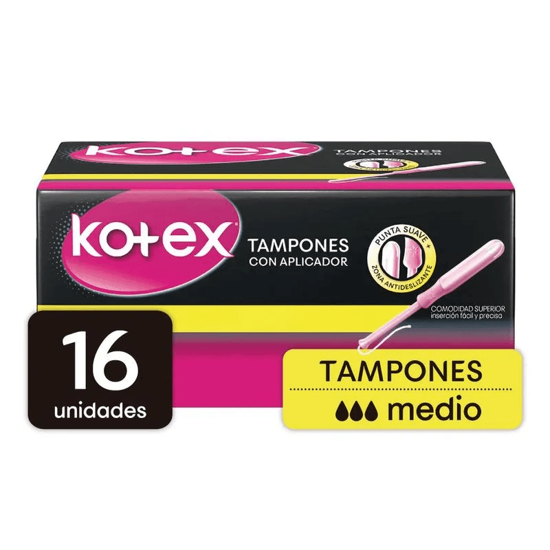 Tampones Con Aplicador Kotex Medio Caja X 16
